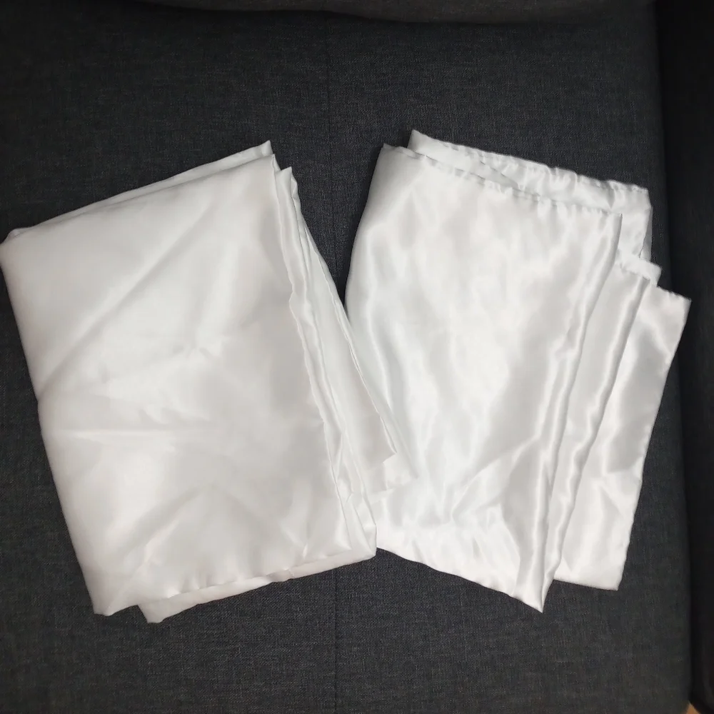 Luxurious White Satin Pillowcase Set Of 2